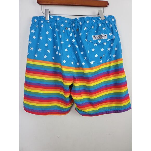 Free Planet Swim Trunks XL Mens Mesh Lined Multicolor Pockets Swim Bottoms - Picture 5 of 7